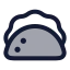 Taco icon with duotone rounded style