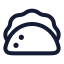 Taco icon with stroke rounded style