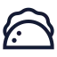 Taco icon with stroke sharp style
