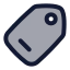 Tag icon with duotone rounded style