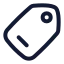 Tag icon with stroke rounded style