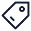 Tag icon with stroke sharp style