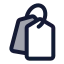 Tags icon with duotone standard style