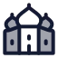 Tajmahal icon with duotone rounded style