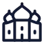 Tajmahal icon with stroke rounded style