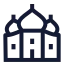 Tajmahal icon with stroke sharp style