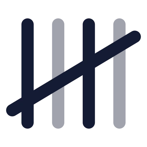 Tally 5 Icon in Bulk Rounded style