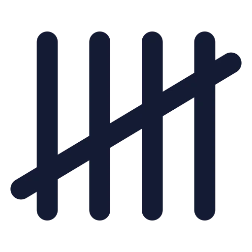 Tally 5 Icon in Solid Rounded style