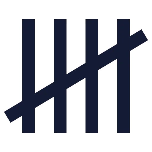 Tally 5 Icon in Solid Sharp style