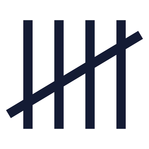 Tally 5 Icon in Stroke Sharp style