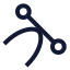 Tangent icon with stroke sharp style