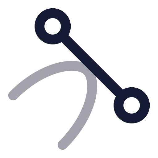 Tangent Icon in Twotone Rounded style