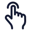 Tap icon with stroke rounded style