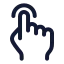 Tap icon with stroke rounded style
