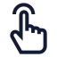 Tap icon with stroke sharp style