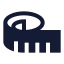 Tapemeasure icon with solid sharp style