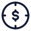 Targetdollar icon with stroke rounded style