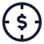 Targetdollar icon with stroke sharp style