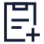 Taskadd icon with stroke sharp style