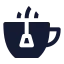 Tea icon with solid sharp style