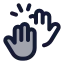 Teamwork icon with duotone standard style