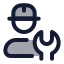 Technician icon with duotone rounded style