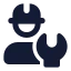Technician icon with solid standard style