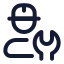 Technician icon with stroke rounded style