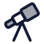 Telescope icon with duotone rounded style