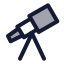 Telescope icon with duotone standard style