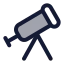Telescope icon with duotone rounded style