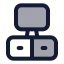 Televisiontable icon with duotone standard style