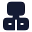 Televisiontable icon with solid rounded style
