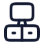 Televisiontable icon with stroke rounded style
