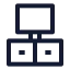 Televisiontable icon with stroke sharp style