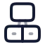 Televisiontable icon with twotone rounded style