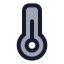 Temperature icon with duotone rounded style