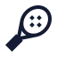 Tennisracket icon with solid sharp style