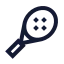 Tennisracket icon with stroke sharp style