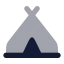 Tent icon with bulk rounded style