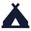 Tent icon with solid sharp style