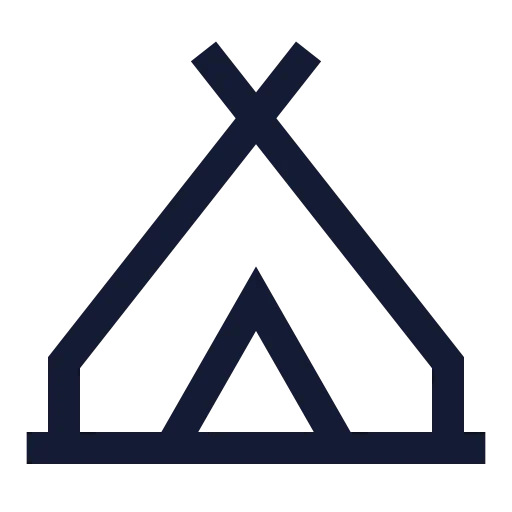 Tent Icon in Stroke Sharp style