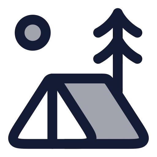 Tent Tree Icon in Duotone Rounded style
