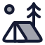 Tenttree icon with duotone rounded style