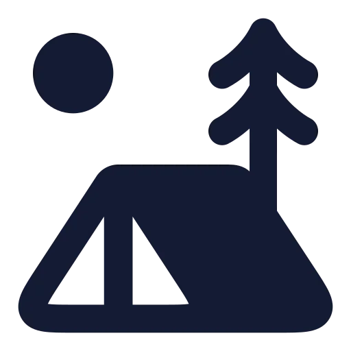 Tent Tree Icon in Solid Rounded style