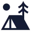 Tenttree icon with solid sharp style