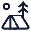Tenttree icon with stroke rounded style
