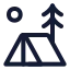 Tenttree icon with stroke standard style