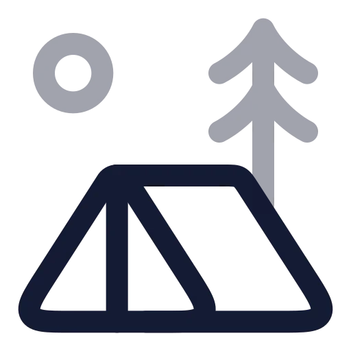 Tent Tree Icon in Twotone Rounded style