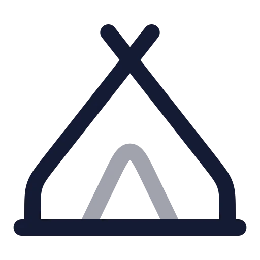 Tent Icon in Twotone Rounded style